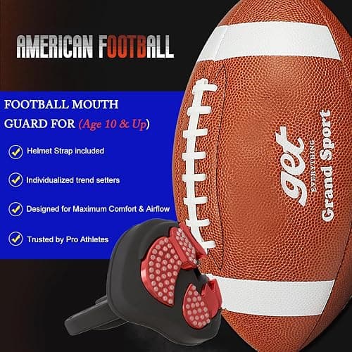 LeCool Football Mouth Guard with Connected Strap- 3D Beast Chrome Adult and Youth Mouth Guard-Mouth Piece for Sports for Maximum Air Flow and Teeth Protection thumbnail 2