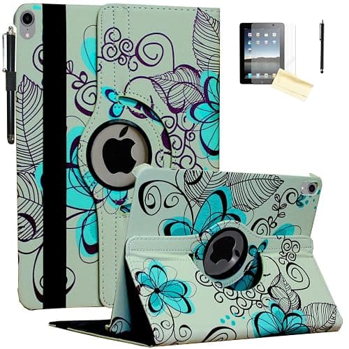 JYtrend Case for iPad A16 11-inch (11th Gen 2025), for 2022 iPad 10th Generation 10.9 inch, Rotating Stand Smart Magnetic Cover for Model A3354 A3355 A3356 A2696 A2757 A2777 (Lotus Flower) - Image 1