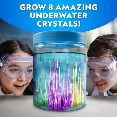 National Geographic Underwater Crystal Growing Aquarium Science Kit – Grow 8 Colorful Crystals Underwater | 360-Degree Secure Viewing Canister thumbnail 2