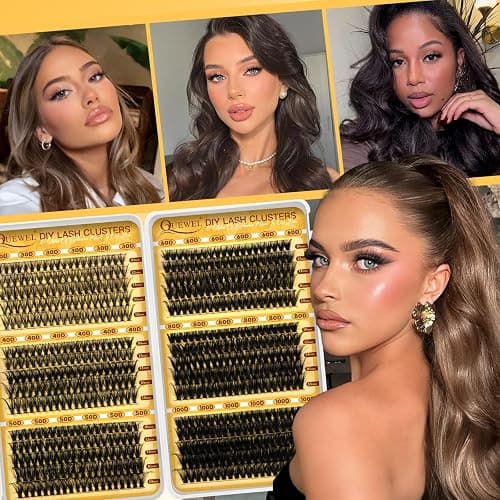 QUEWEL 580PCS Lash Clusters Kit 30D+40D+50D+60D+80D+100D Lash Clusters Kit | 10-18mm Cluster Lashes Individual Eyelash Clusters Reusable for Natural DIY Cluster Eyelash Extensions for Beginners thumbnail 6