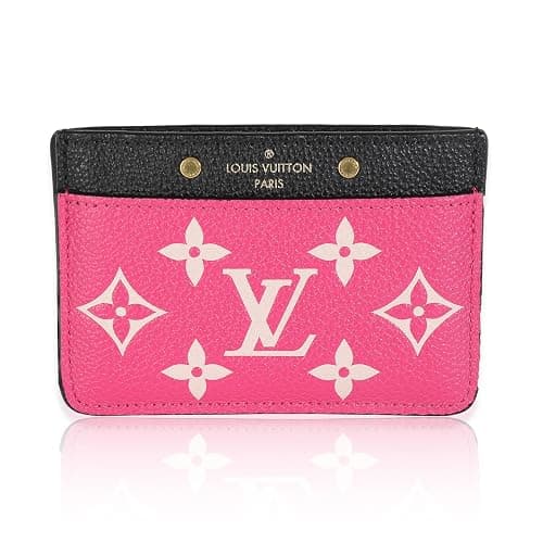 Louis Vuitton, Pre-Loved Black White Pink Empreinte Spring In The City Card Holder, Black - Image 1