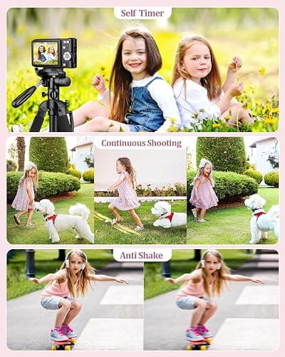 Digital Camera, Autofocus 50MP Vlogging Camera with 32G TF Card & 2 Batteries, 16X Zoom, Flash, Anti-Shake, Compact Portable Small Point and Shoot Digital Camera for Kids Student Teens Beginner thumbnail 4