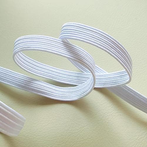 1/4 Inch White Elastic Band 50 Yards High Stretchy Flat Elastic Cord for Sewing & Crafts | Includes Sewing Scissors & Elastic Threader Tool thumbnail 5
