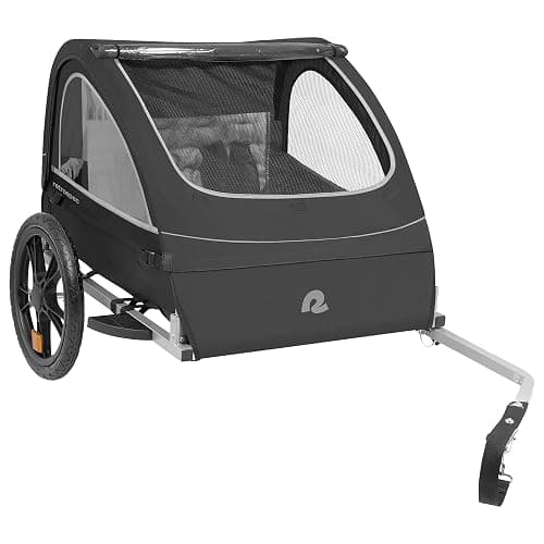 Single & Double Passenger Children’s Foldable/Collapsible Tow Behind Bike Trailer with 16" Wheels, Safety Reflectors & Rear Storage Compartment - Image 1