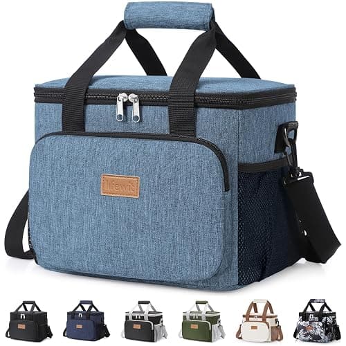 Lifewit Medium Lunch Bag, Insulated Lunch Box, Soft Cooler Cooling Tote for Adult Men Women, Light Blue 12-Can (9L) - Image 1