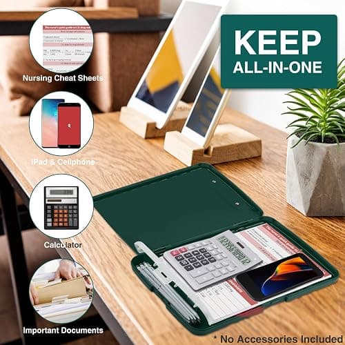 Sooez Clipboards with Storage, High Capacity Clip Boards 8.5x11 with Storage, Heavy Duty Nursing Clipboard Folder, Plastic Clipboard with Pen Holder for Women Teachers Work, School & Office Supplies thumbnail 5