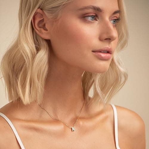 JNZSSWHJJH Valentines Day Gifts Initial Necklace for Women Girls Kids - Dainty Initial Necklace Tiny A-Z Pendant Necklace Cute Letter Necklace thumbnail 2