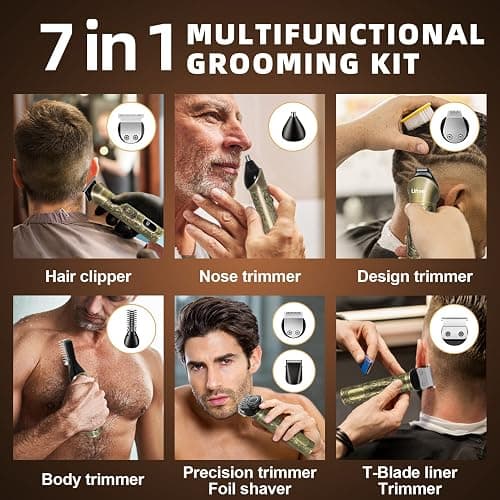 Ufree Beard Trimmer for Men, Electric Razor Shaver, Cordless Hair Clipper Shaving Kit for Mustache Body Nose Ear Hair Facial, Adjustable Beard Grooming Kit Birthday Gifts for Men thumbnail 3