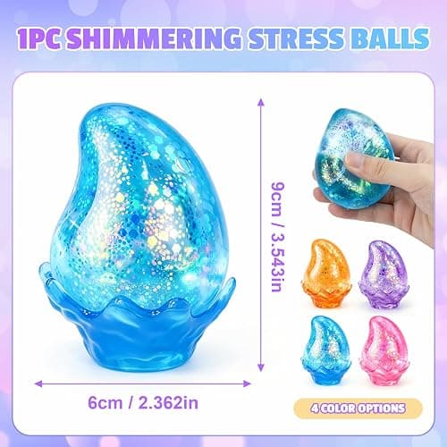 Squishy Stress Balls,Cube Squishies Anxiety Stress Relief Ice Squishy Malt Sugar Balls,Soft Sensory Calming Toys for Kids Teens, Party Favors & Classroom Prizes for Kids - Blue thumbnail 2