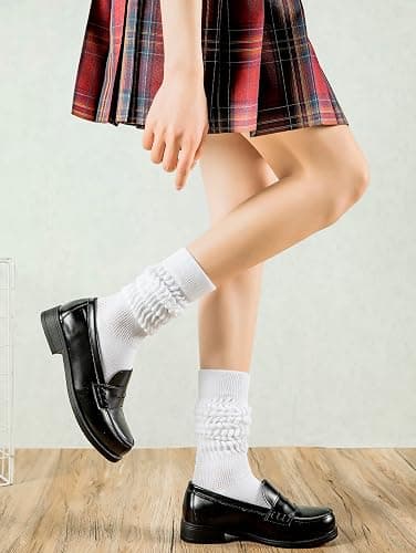 Flydo Womens Slouch Sock Scrunch Socks Soft Long Boot Socks for Women Stacked High Sock 2-3 PACK thumbnail 2
