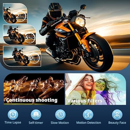 4K Digital Camera for Photography, UHD Autofocus 48MP 180° Flip Screen 16X Zoom Compact Point Shoot Vlogging Camera for YouTube with 2 Batteries, 32GB Card (Black) thumbnail 6