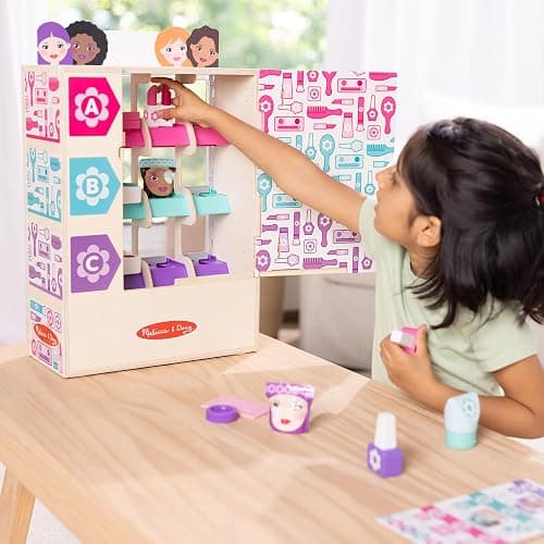 Melissa & Doug Sort, Stock, Select Beauty Kiosk Vending Machine Play Set, Pretend Makeup Wooden Toy For Boys and For Girls 3+- FSC Certified thumbnail 6