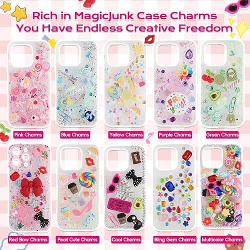 EIiovcnya 4980 Pcs Junk case Charms for Junk Cases, DIY Junk Phone case, Nail Charms, Bling Resin Rhinestone, Bows, Star, Love, Candy, Letter Beads,Beads，etc. thumbnail 4