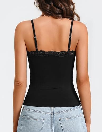 Avidlove Women's Lace Trim Tank Tops Square Neck Camisole Going Out Top Slim Fit 2026 Trendy Summer thumbnail 4