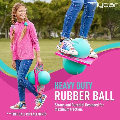 Flybar Pogo Trick Ball for Kids – Balance Bounce Board with Anti-Slip Deck – Pump Included - Indoor & Outdoor Toys for Boys and Girls Fun Way to Reduce Screen Time Supports up to 160 lbs – Ages 6+ thumbnail 3