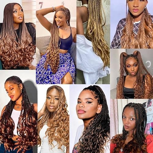 Luoyudu French Curls Braiding Hair #T30 Synthetic Bouncy Curly Braiding Hair Extensions 75g/Pack French Curly Crochet Hair Extensions 24inch (T30) - 24 Inch (pack of 8) - T30 thumbnail 8