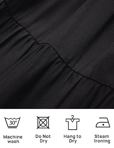 ZESICA Women's Boho 2025 Summer Square Neck Puff Sleeve Off Shoulder Smocked Tiered Casual A Line Short Mini Dress thumbnail 4