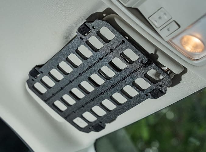 TACNEX Vehicle Rigid MOLLE Panel for Car Visor Organizer EDC Pouch Tool Holster Bag Holder Tactical Gear Rack Truck Equipment Mount Plate Modular Storage Shelf Auto Interior Accessories - Image 1