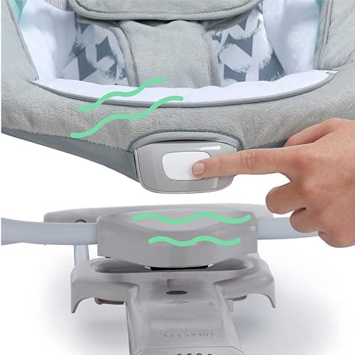 Ingenuity ConvertMe 2-in-1 Compact Portable Automatic Baby Swing & Infant Seat, Battery-Powered Vibrations, Nature Sounds, 0-9 Months 6-20 lbs (Raylan) | Electric Swing to Infant Seat, 5 Swing Settings, Battery-Saving Vibrations, Nature Sounds, USB PowerAdapt Cord, 6-20 lbs thumbnail 7