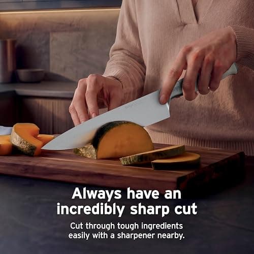 Ninja NeverDull® 10-Piece Premium German Stainless Steel Knife Set, Space-Saving Removeable Sharpener, 10-Year Guarantee, Razor Sharp Knives, NeverDull Technology, NK32010SD1, Stone thumbnail 5