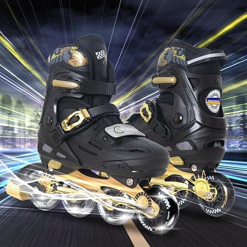 MammyGol Inline Skates for Boys and Girls Youth, 4 Size Adjustable Roller Skates with PU Flashing Wheels, Aggressive Inline Skates High Performance for Kids Age 6-12 thumbnail 2