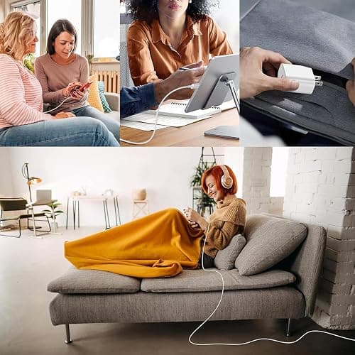 for iPhone 16 15 Charger/10ft Type C to C Charging Cable Cord Long,USB C Fast Charging Block for Apple iPhone 16 Pro Max/16/15/15 Plus/AirPods Max 2 (2024)/AirPod Pro 2nd Gen/4/Plug Cube Power Adapter - 1Pack White - 10 Feet thumbnail 6