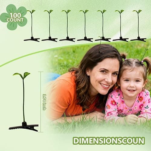 100PCS Bean Sprout Hair Clips – Cute Green Sprout Hairpins, Funny Plant Hair Accessories for Women, Girls & Kids, Adorable Headwear for Party, Festival & Everyday Wear thumbnail 2