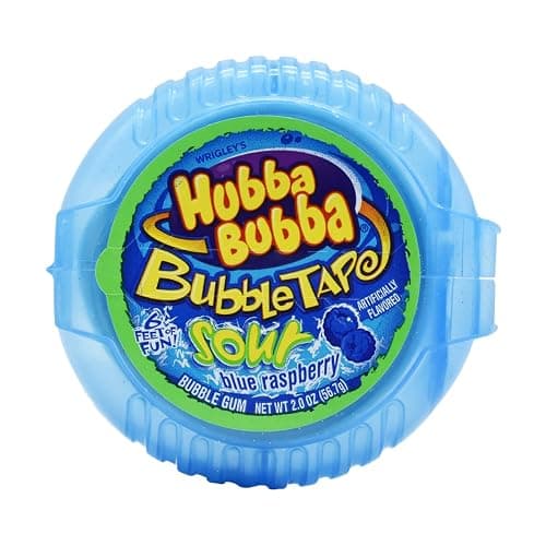 Hubba Bubba Bubble Tape Sour Blue Raspberry 6 Feet Gum 56.7gm - Image 1