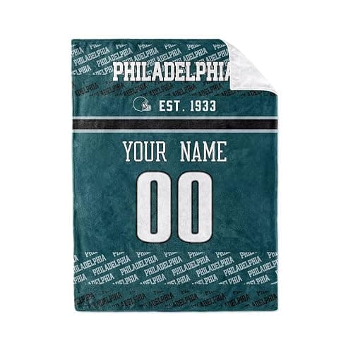 ANTKING Philadelphia Throw Blanket Custom Name and Number Blanket for Men Women Boy Gifts thumbnail 3