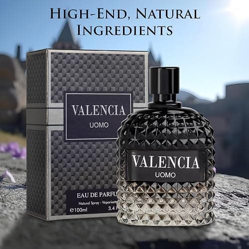 Valencia UOMO for Men Eau De Parfum - Woody Aromatic Fragrance - Floral Twist Blended with a Cool Facet of Mineral Notes & Salt - Edgy yet Masculine Scent - Cologne or Everyday Use - 100ml Bottle thumbnail 2