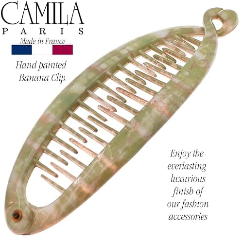 Camila Paris CP3106 4.5 inch French Banana Clip Hair Comb Classic Girls Updo Flexible Ponytail Holder Interlocking Banana Combs, Fashion Durable Styling Hair Accessories for Women, Made in France thumbnail 7