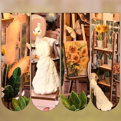 TOYQI DIY Book Nook Kit, Miniature House Dollhouse Kit for Adult and Teens, Book Nook Kits for Adults, Booknook Bookend Alley Model Build with Dust Cover, Gifts for Family Friends thumbnail 4