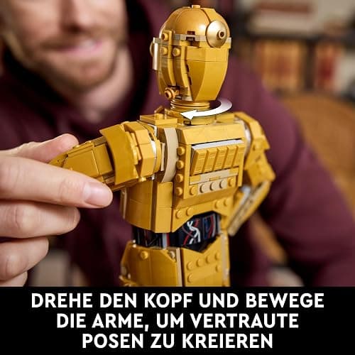 LEGO Star Wars 75398 C-3PO Figur – Sammler Modell für Erwachsene – mit Ständer, Infotafel und Minifigur zum Bauen, Spielen und Ausstellen – Geschenkidee für Fans thumbnail 5