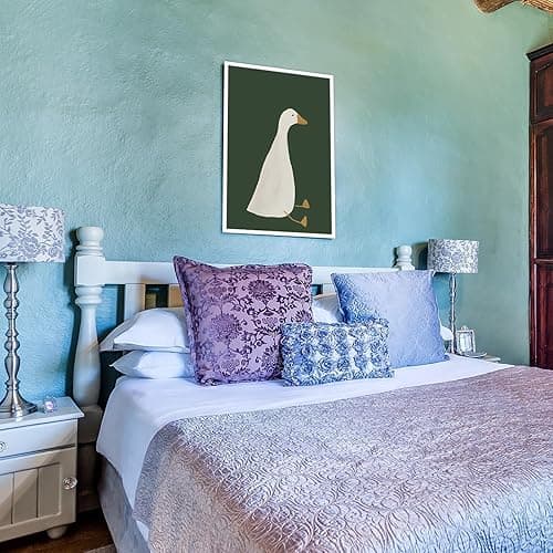 Funny Animal Posters Orange White Green Canvas Wall Art A Silly Duck Sitting On The Floor Room Aesthetic Prints Painting For Home Bedroom Dorm Living Room Wall Decor 12x16in Unframed - Animals 1 Unframed - 12L" x 16W" thumbnail 6
