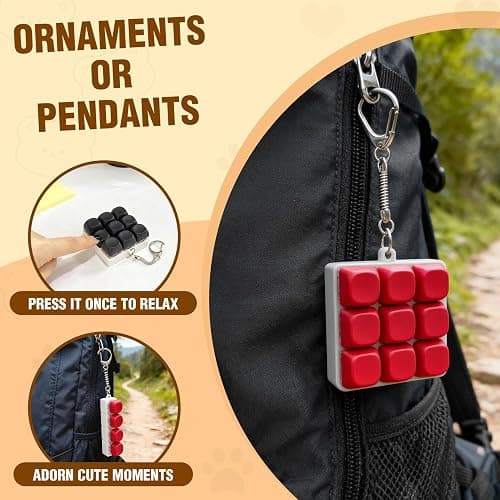 2 Pack Leather Feel Keyboard Fidget Toy – Crisp Sound,Stress Relief Fidget Clicker Keychain,Satisfying Quiet Anxiety Toys for Stress & Focus at Work, Office Desk (2PC 4IN1) thumbnail 6
