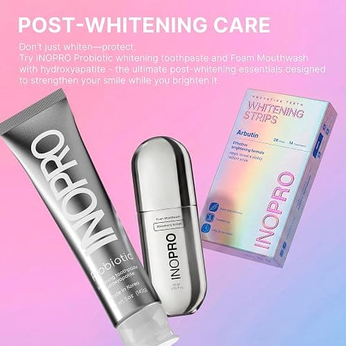 InoPro Teeth Whitening Strips 14 Treatments Kit - Enamel Safe Teeth Whitener, Peroxide-Free, Green White Strips for Teeth Whitening with Arbutin, Coconut Oil, Deep Stains Removal (28 Strips) thumbnail 2