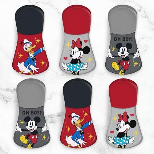 Disney Magnetic Chip Clips – Set of 6 Bag Clips for Food Storage - Mickey, Minnie, Lilo & Stitch, Winnie The Pooh – Durable Airtight Bag Chip Clips for Pantry & Fridge Use thumbnail 7