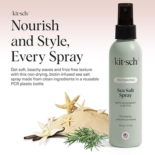 Kitsch Sea Salt Spray for Men and Women | Hair Spray with Rosemary, Biotin, Magnesium – Hair Texturizer for Natural Curls and Beach Waves | Ideal Gifts for Women, 177 mL thumbnail 2