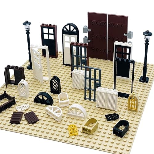Building Bricks Kit Glasses Windows and Doors Set Accessories Compatible for Generic Classic Bricks for Kids Boys Grils Building Kits fits with Major Brands thumbnail 2
