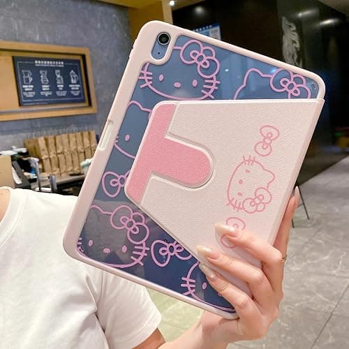 Cute Girly iPad Case with Rotating Stand Compatible with iPad (A16) 11th Generation 11 Inch 2025 & iPad 10th Gen 10.9 Inch 2022, Protective Folio Tablet Cover for Women Girls Teens Kids (Cute Cate) thumbnail 7