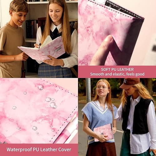 CAGIE Marble Diary with Lock for Girls and Women, Waterproof Journal with Lock 192 Pages Secret Girls Locked Diary with Pen, Password Locked Journals for Teen Girls, A5 Pink thumbnail 4