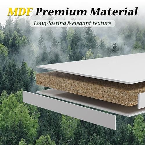 COCIVIVRE 40cm MDF Floating Shelves Wall Mounted 20cm Deep, Set of 3 White Floating Bookshelf for Bedroom, Living Room, Kitchen Storage, Sturdy Shelves with Strong Brackets for Plant Wall Decor thumbnail 4