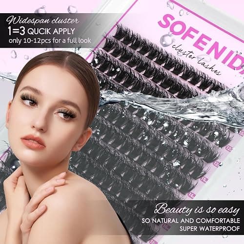 SOFENIDA Lash Clusters Kit 80D Lash Clusters Kit 10-18mm Volume Eyelash Clusters D Curly Cluster Eyelash Extensions 3D Wispy Lashes Clusters DIY Lash Extension Kit(80D-10-18MIX Thick Kit) thumbnail 5