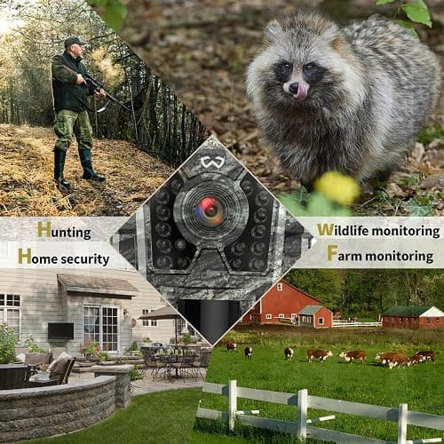 WOSODA Mini Trail Camera 4 Pack 30MP 1080P HD, Game Cam with SD Card, Waterproof Tiny Deer Camera Night Vision Motion Activated with Fast Trigger Time for Outdoor Wildlife Monitoring thumbnail 6