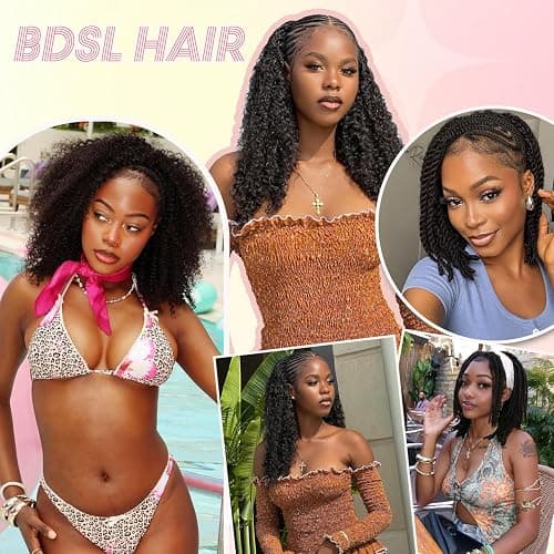 BDSL Afro Kinkys Bulk Human Hair for Braiding Afro Kinky-Curly Human Hair Bulk for Mini Twist Afro Kinky Bulk Hair for Dreadlocks Extensions Repair Locs Micro Locs Extension 14Inch(1B,35g/pack) thumbnail 6