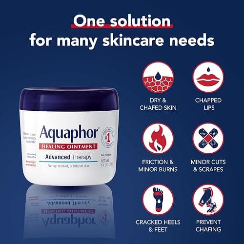 Aquaphor Advanced Therapy Healing Ointment Skin Protectant, 14 OZ | Clinically Proven Skin Protectant Moisturizer for Cracked, Irritated or Dry Skin Relief, Dye and Fragrance Free thumbnail 7