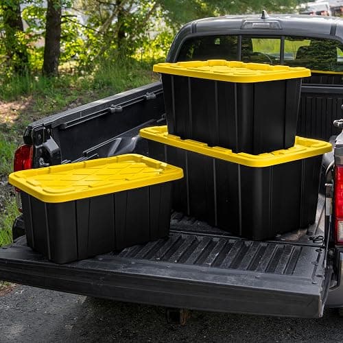 Sterilite 6-Pack Industrial Tote, Plastic Storage Container Bins with Lids, 27 Gallon - Heavy-Duty Organizing Containers for Closet, Bathroom, and Office thumbnail 7