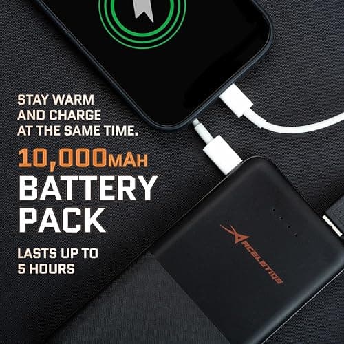 Heated Stadium Seats for Bleachers with Back Support Memory Foam – USB Battery Included - Upgraded 3 Levels of Heat - Foldable Chair - 4 Pockets for Snacks, Cup Holder - for Camping (Black 2.0) thumbnail 5