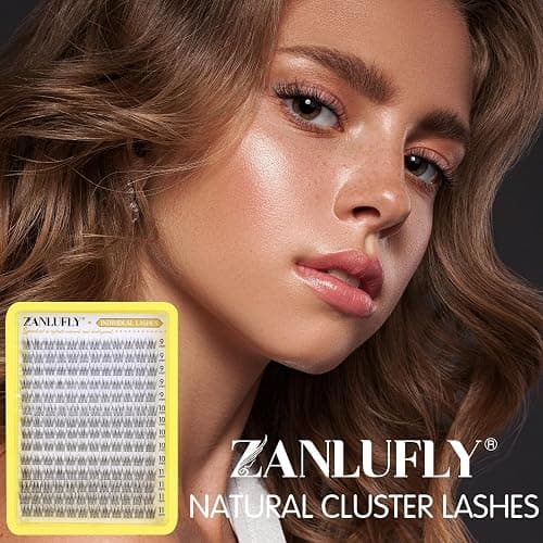 Cluster Lashes Natural Eyelash Clusters CC-Curly Eyelash Extension Wispy Individual Lashes Clusters Clear Band ZANLUFLY DIY Lash Extension (9MM 10MM 11MM,140Pcs) thumbnail 4