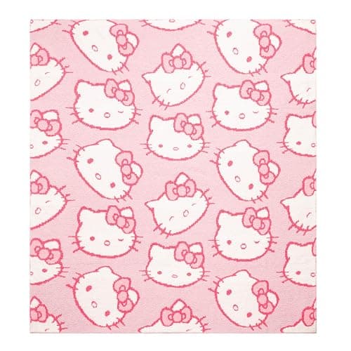 Jay Franco Hello Kitty Feather Knit Fluffy Throw Blanket - Pink Fuzzy Blanket Measures 50 x 60 Inch - Super Soft Lightweight Bedding thumbnail 2